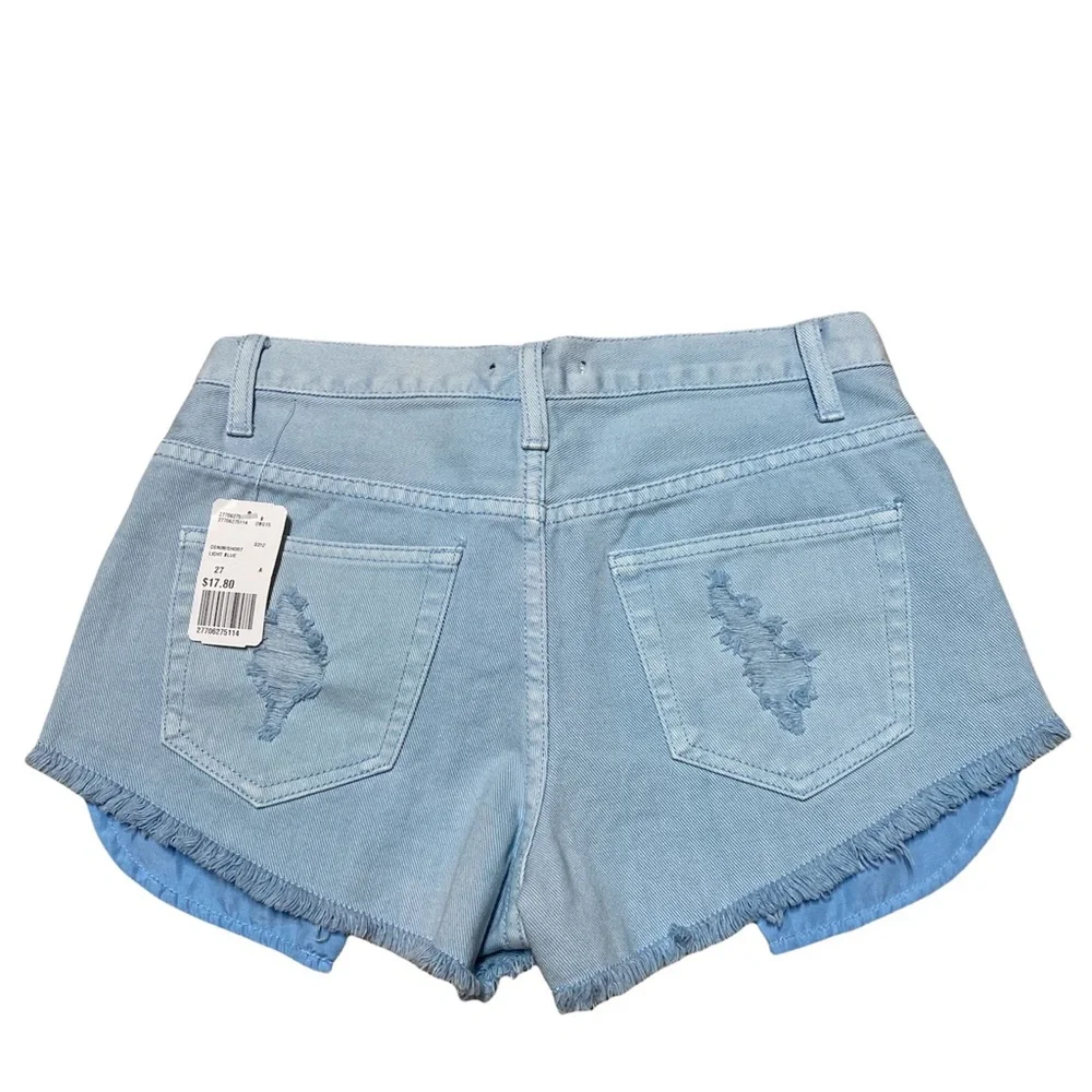 Forever 21 Jean Shorts Women’s 27 Casual Denim Distressed High Rise Button Fly